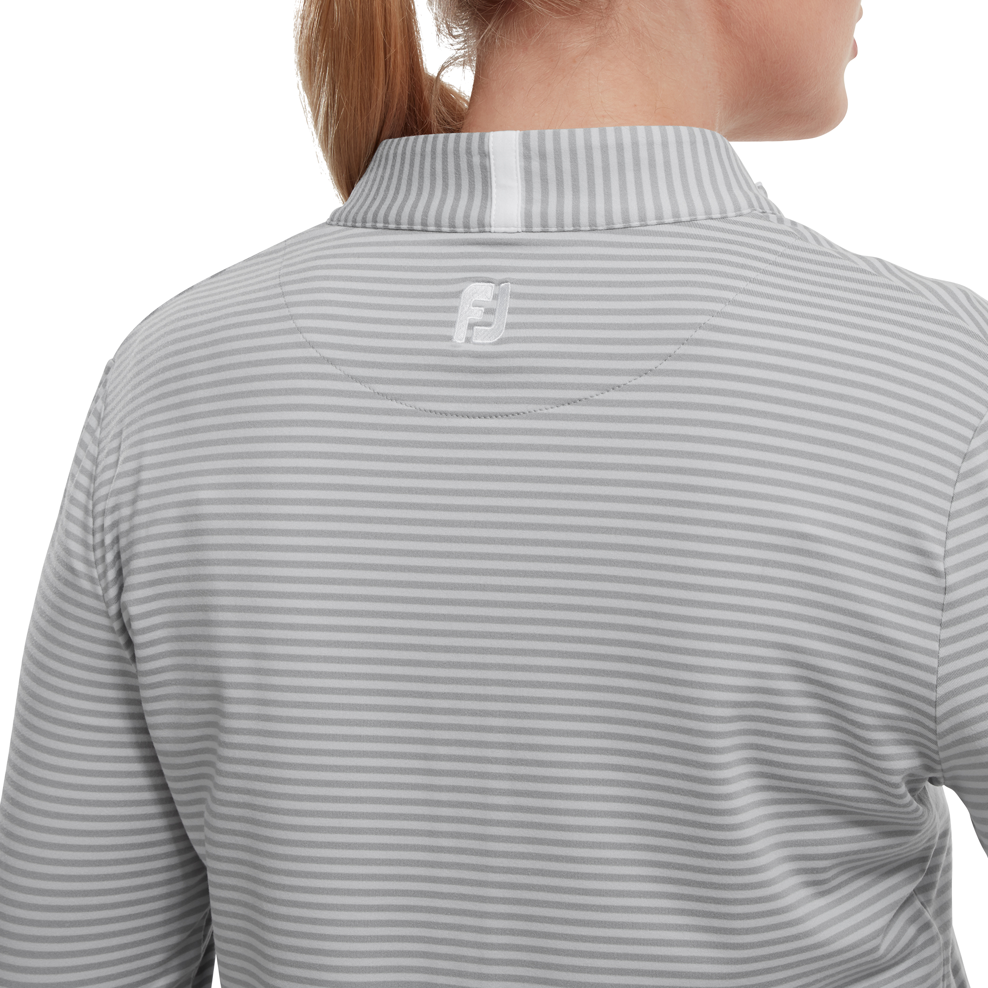 Pullover Full-Zip l&eacute;ger &agrave; rayures ton sur ton