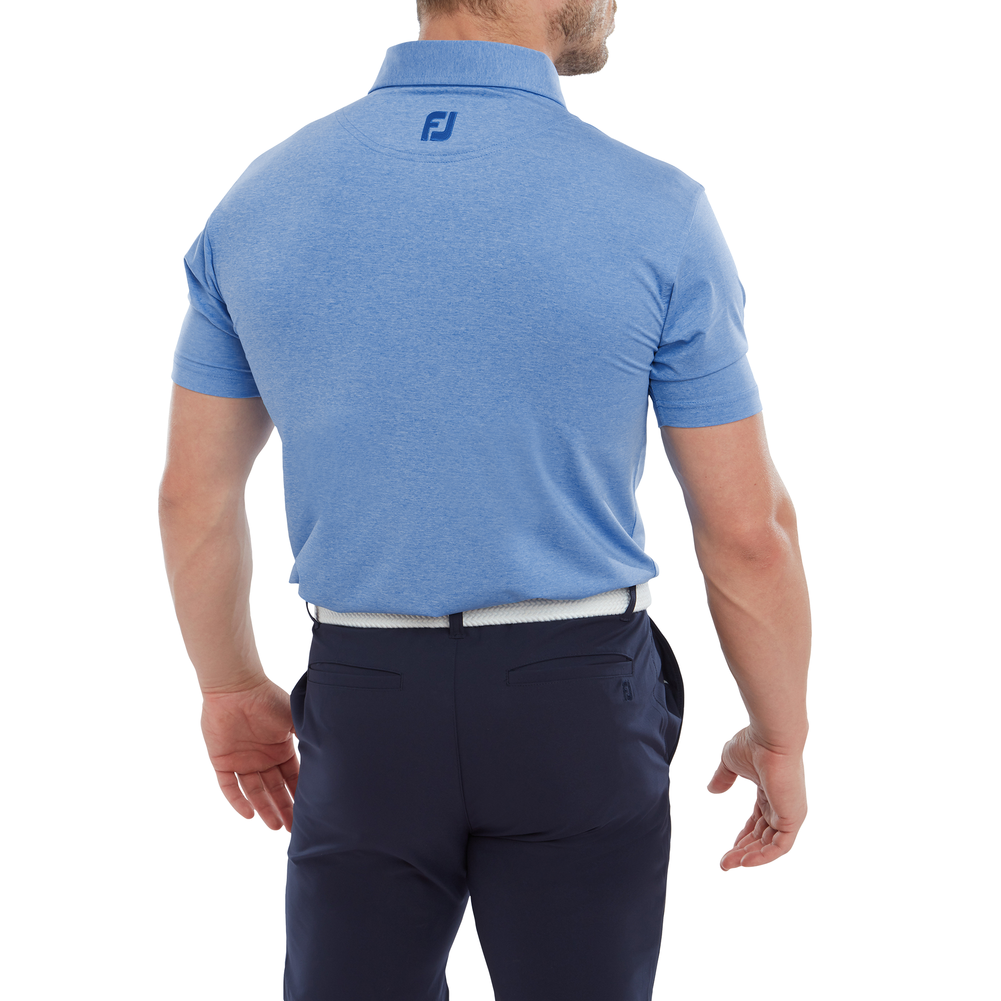 Polo chin&eacute; uni en fil d'Ecosse