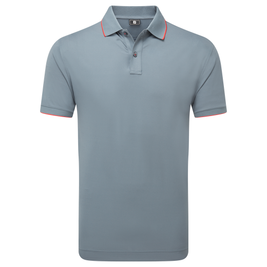 Polo piqu&eacute; uni avec rayure sur le col