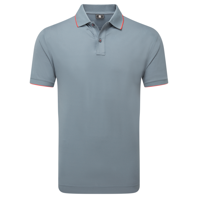 Polo piqué uni avec rayure sur le col