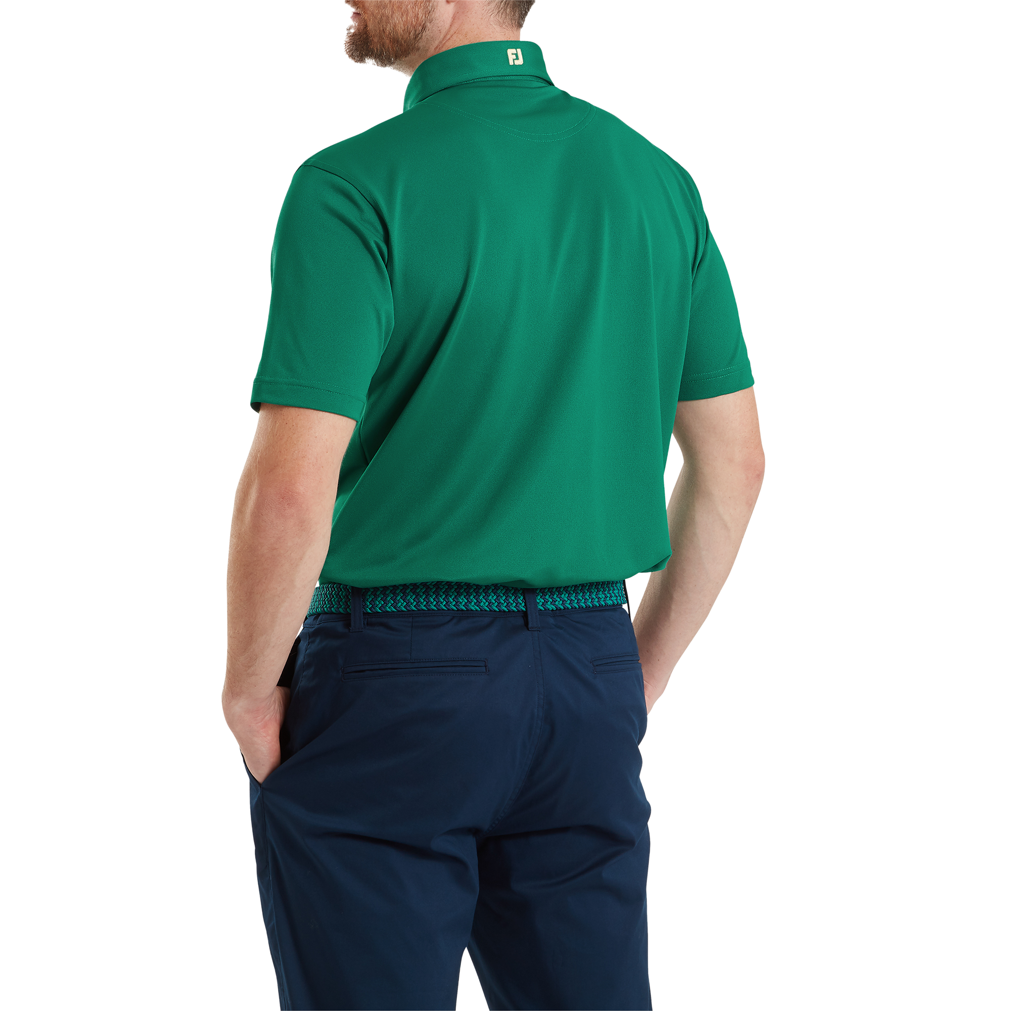 Polo Stretch Piqu&eacute; uni avec logo FJ sur col