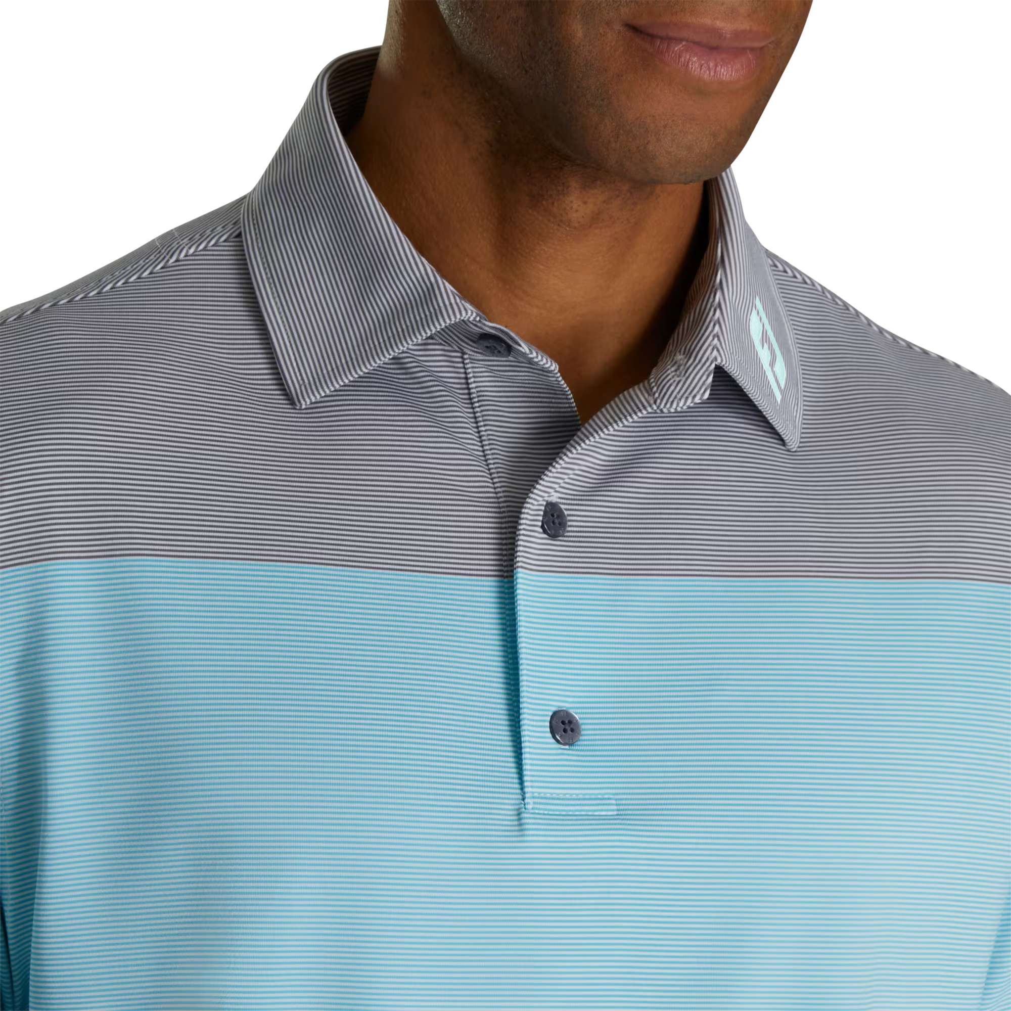 Polo ray&eacute; avec blocs de couleurs