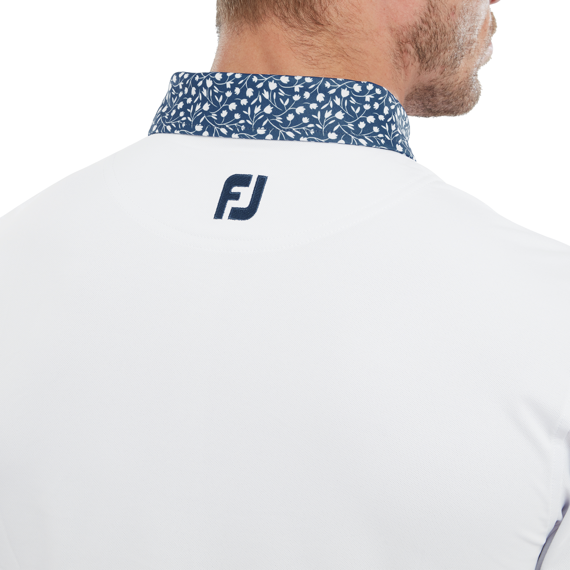 Polo piqu&eacute; avec col imprim&eacute; Tulipe