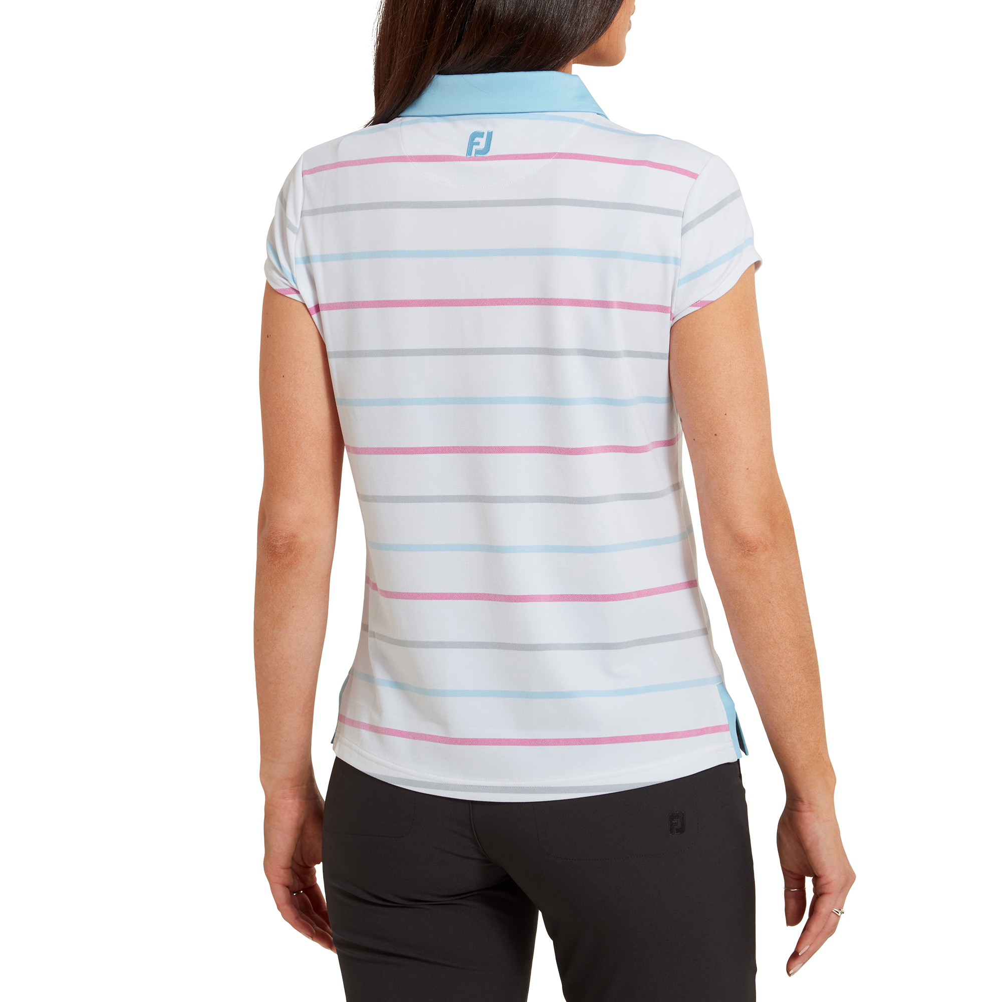 Polo Jacquard &oelig;il d'oiseau &agrave; rayures