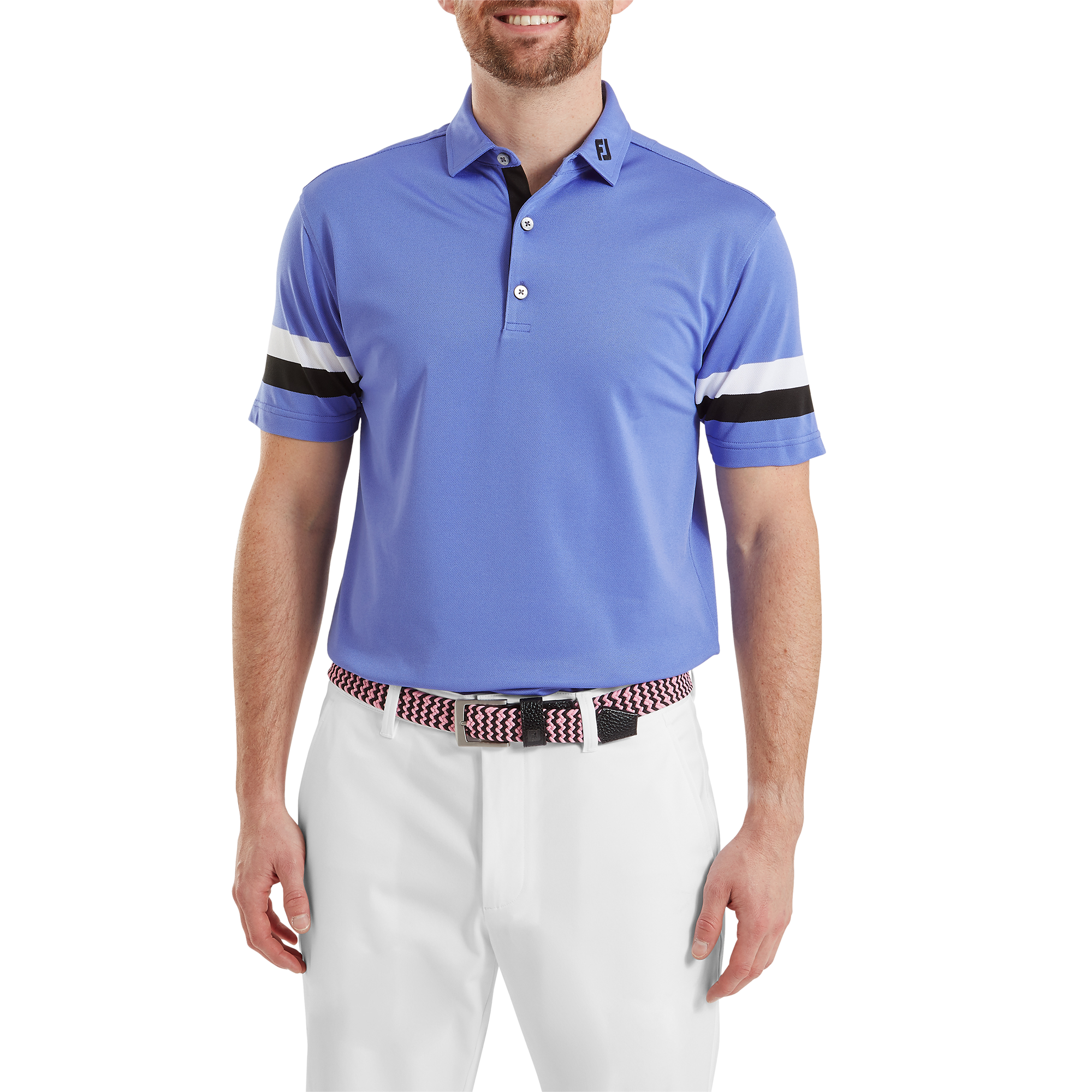 Polo piqu&eacute; &agrave; rayures sur les manches