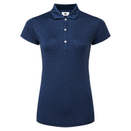 Polo en fil d'Ecosse à mancherons et impression florale