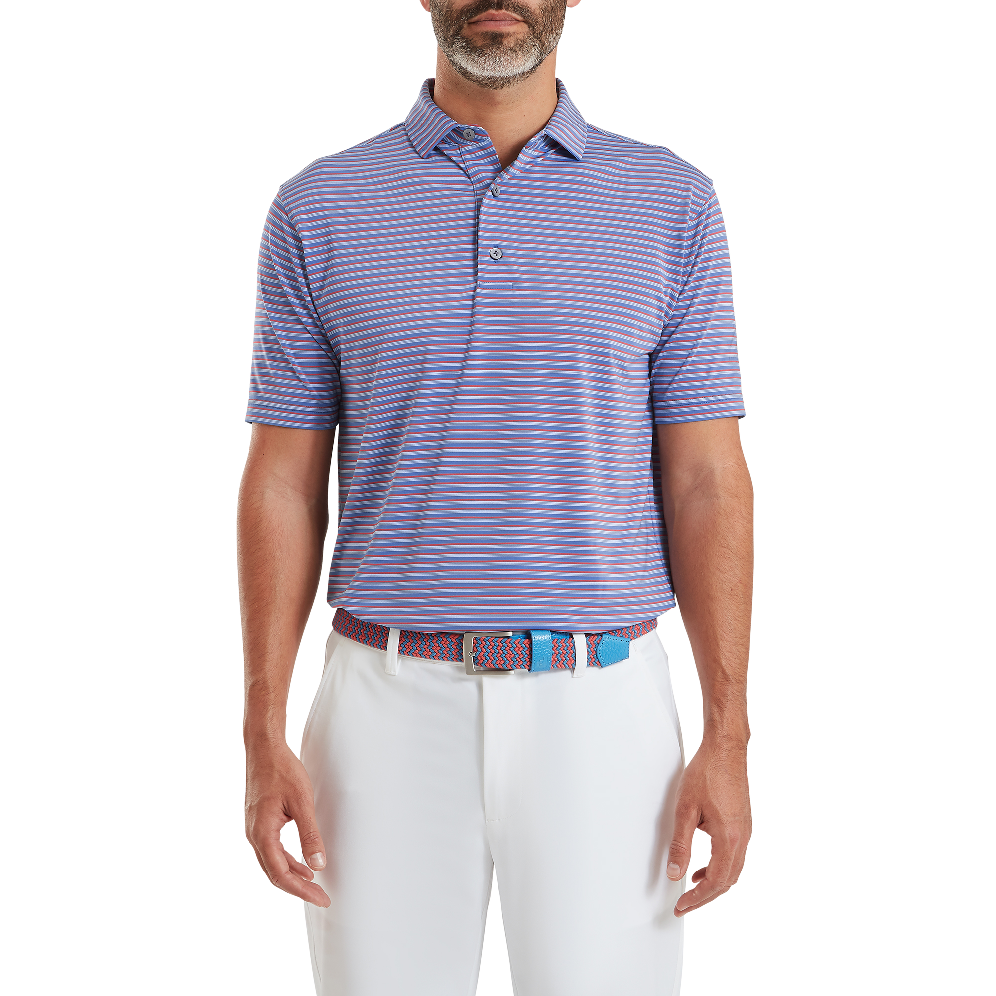 Polo en fil d'Ecosse &agrave; rayures ombr&eacute;es