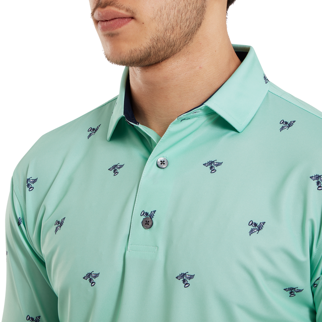 Polo en fil d'Ecosse imprimé Chardons