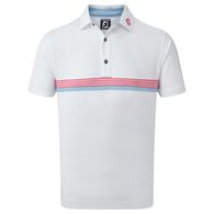 Polo technique en fil d'Ecosse avec bandes sur la poitrine