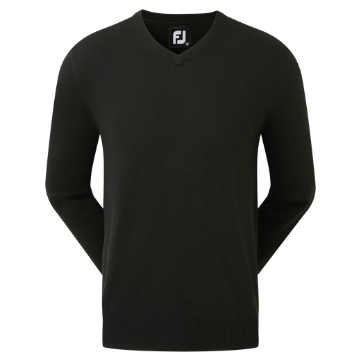 Pullover Col V Mélange de Laine