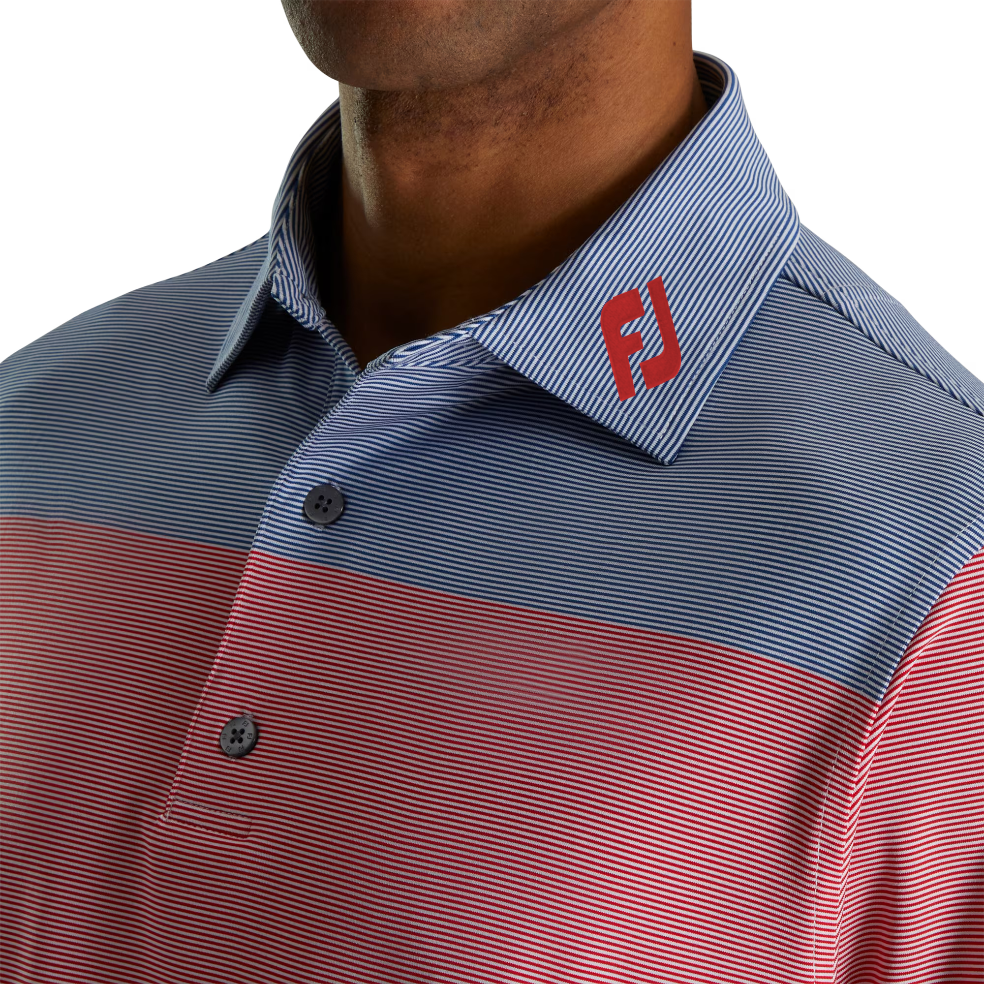 Polo ray&eacute; avec blocs de couleurs