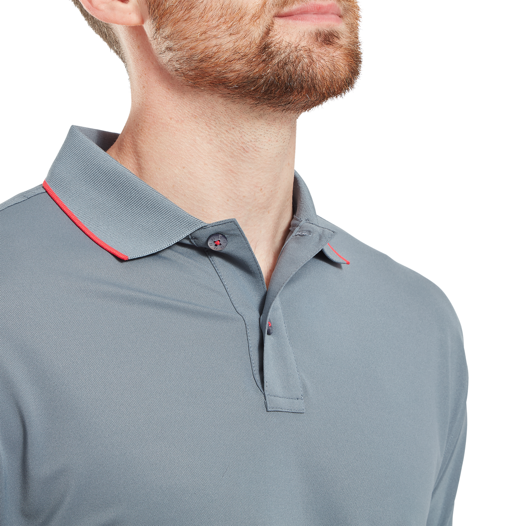 Polo piqu&eacute; uni avec rayure sur le col