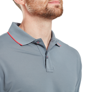 Polo piqué uni avec rayure sur le col