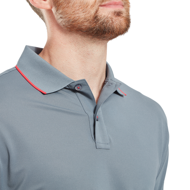 Polo piqué uni avec rayure sur le col