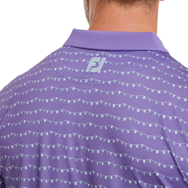 Polo en fil d'Ecosse imprimé fanions