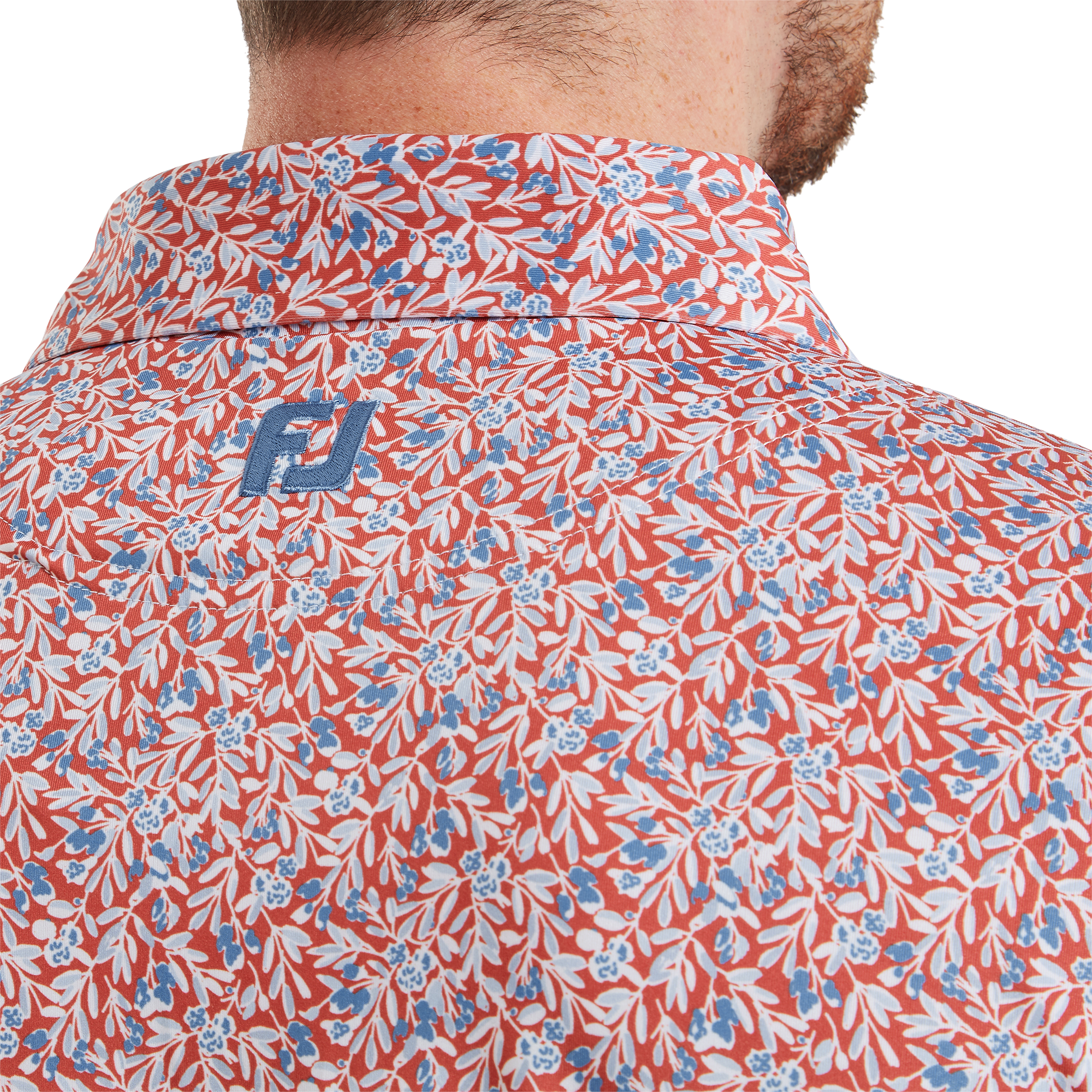 Polo en fil d'Ecosse imprim&eacute; floral