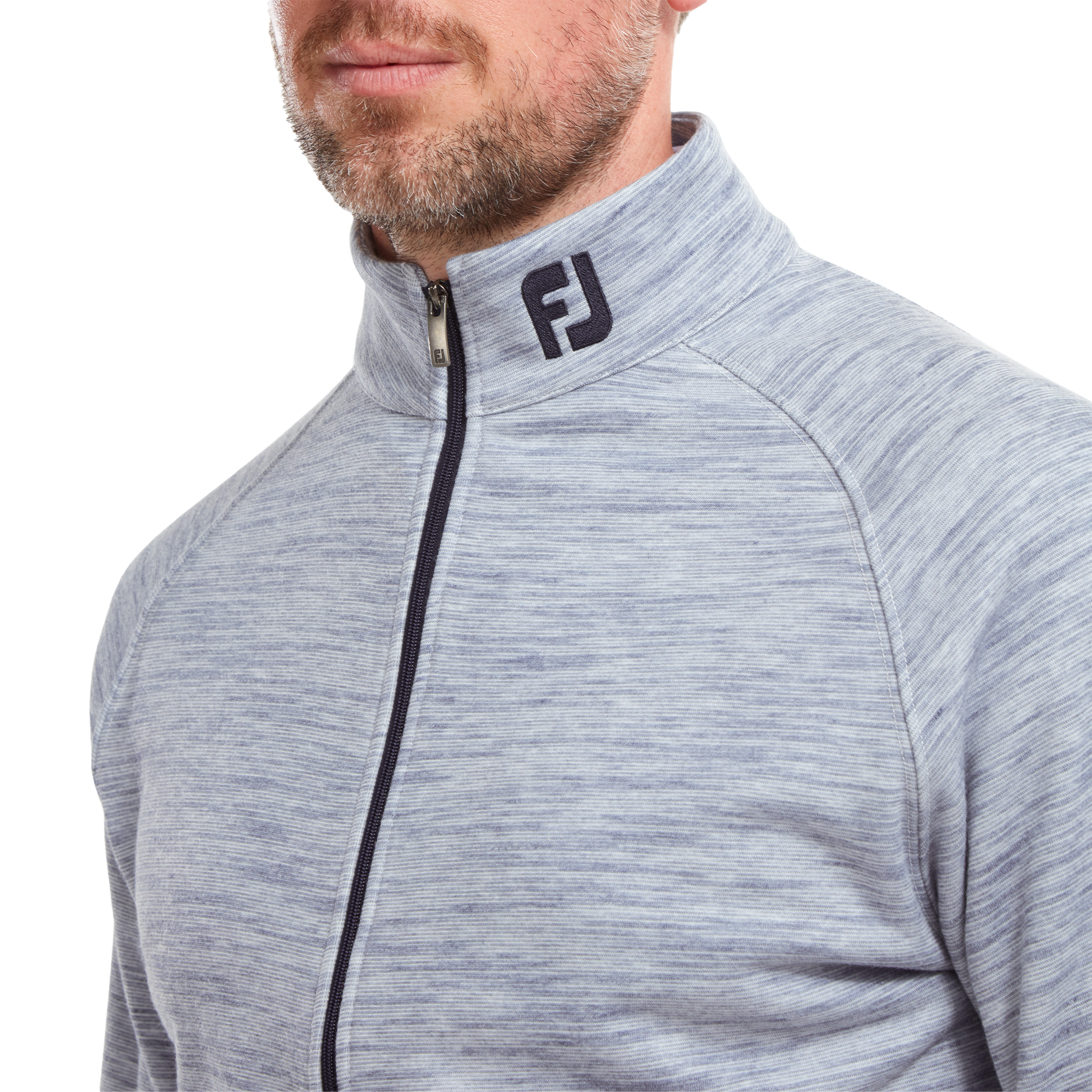 Pullover Full-Zip en laine &agrave; motif Space Dye