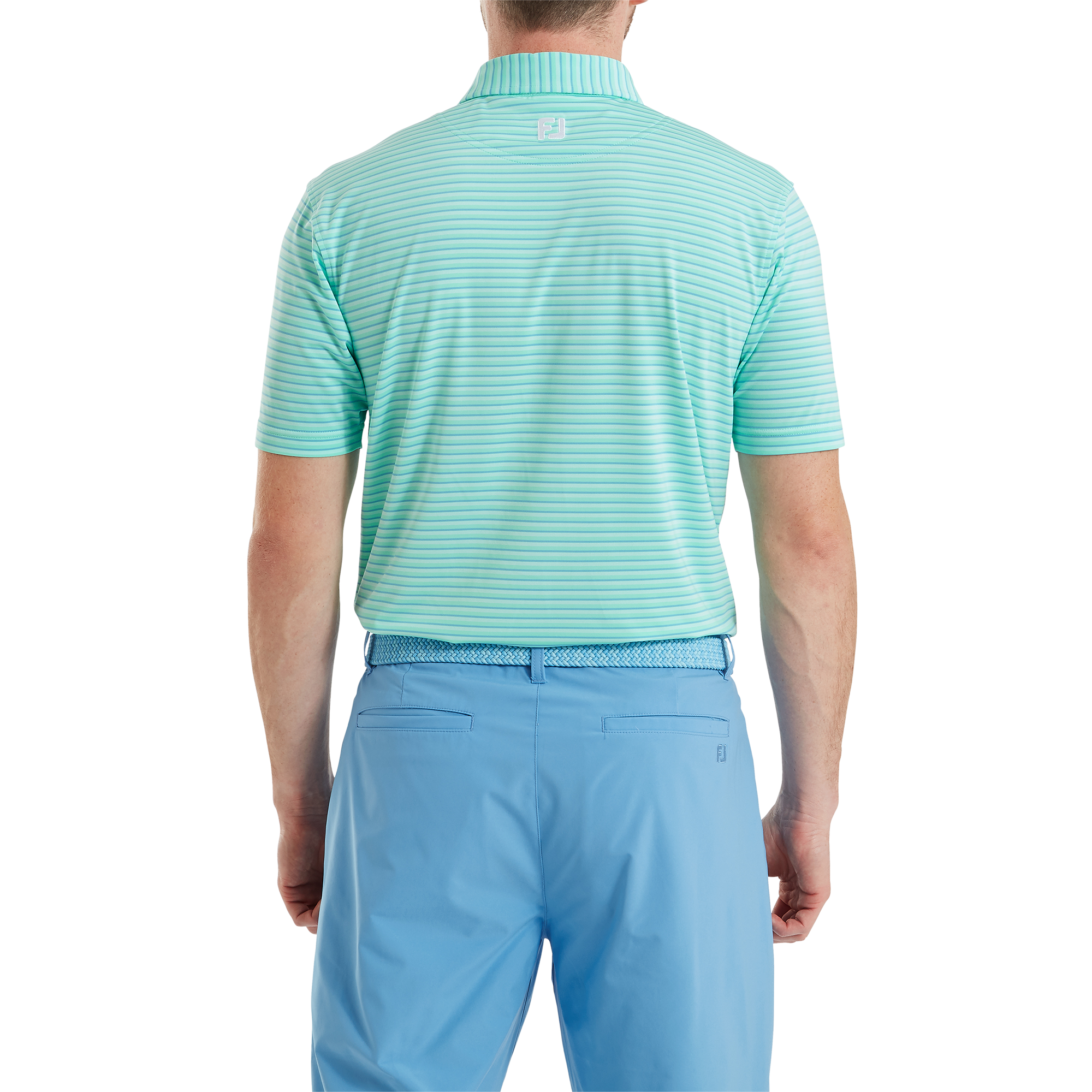 Polo en fil d'Ecosse &agrave; rayures ombr&eacute;es