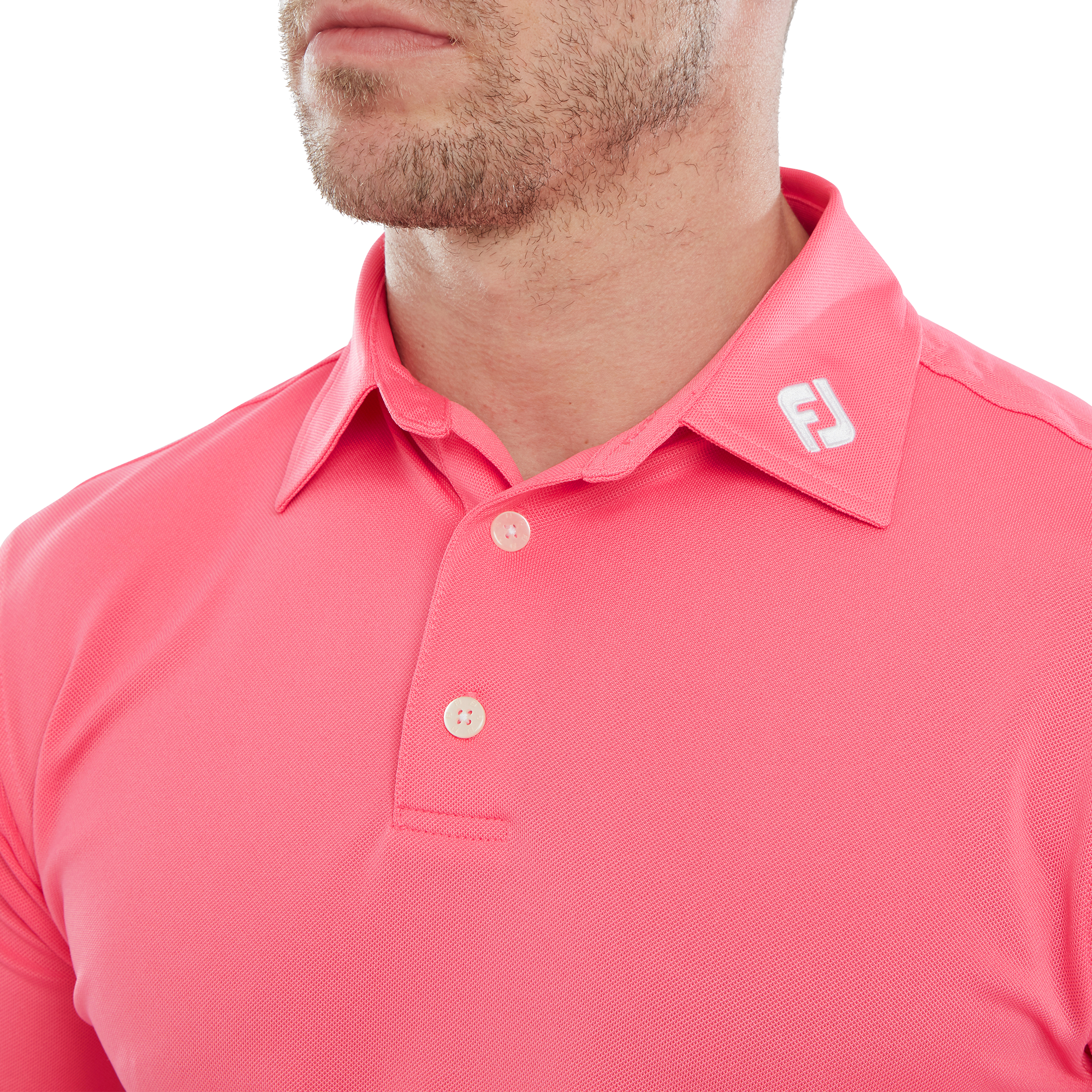 Polo Stretch Piqu&eacute; uni avec logo FJ sur col