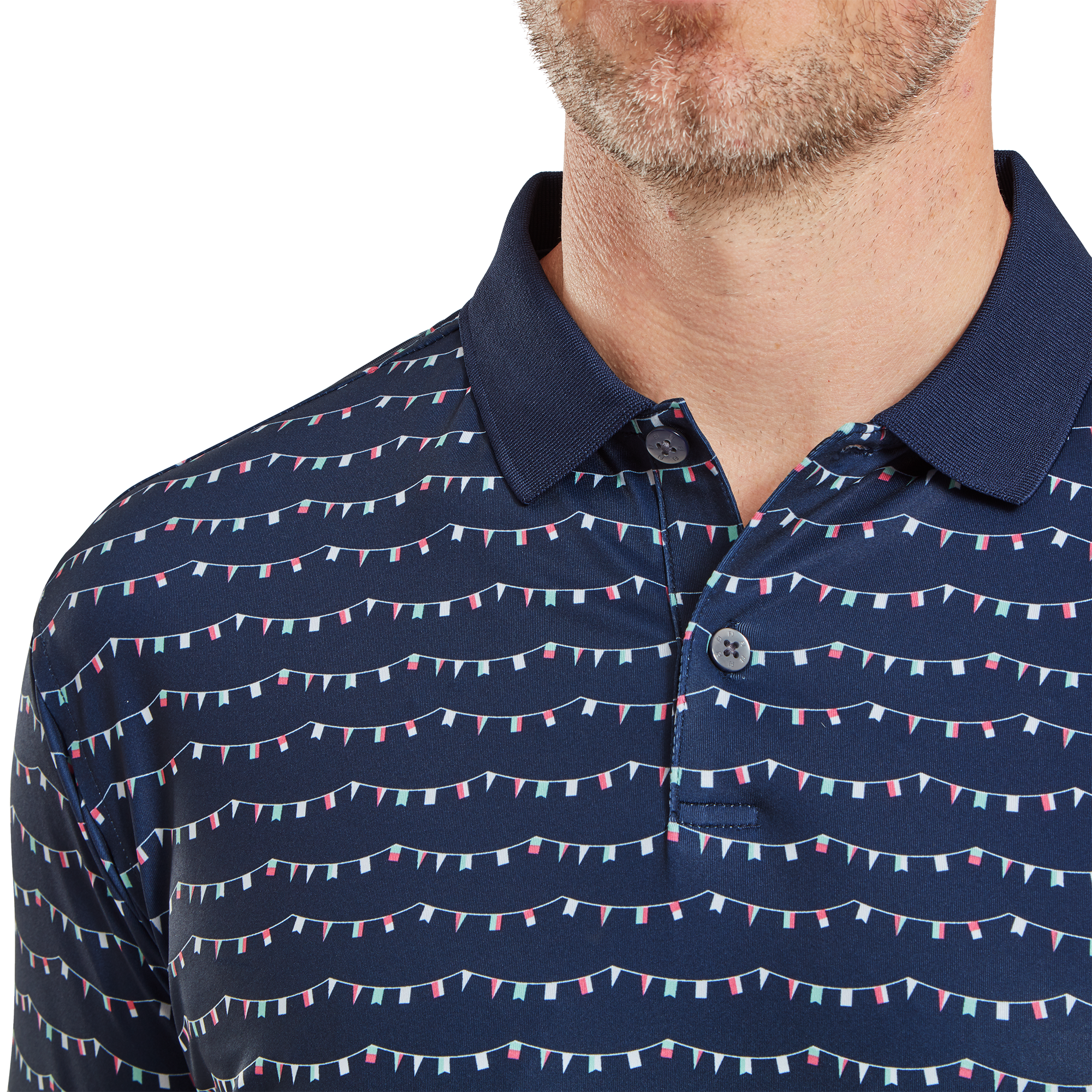 Polo en fil d'Ecosse imprim&eacute; fanions