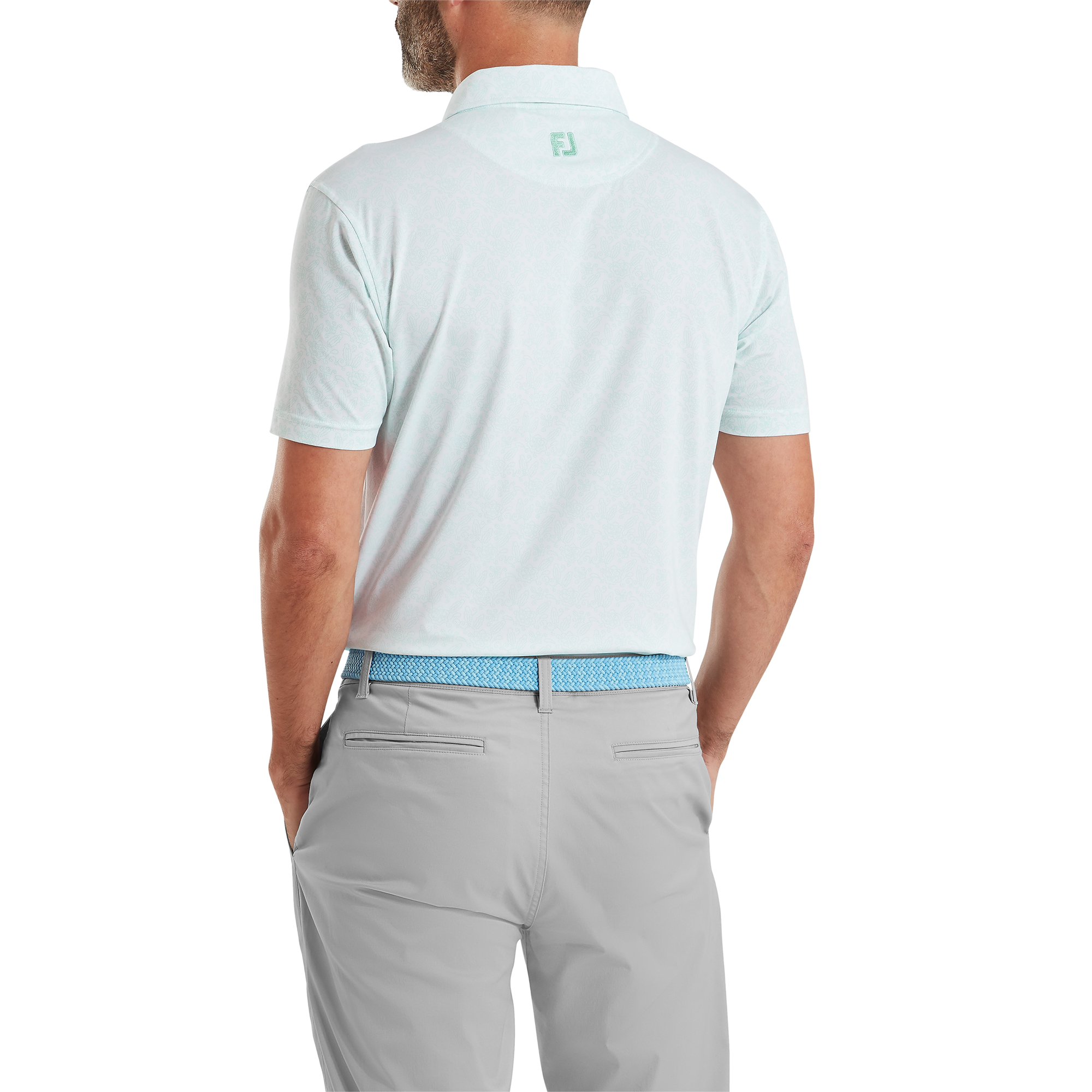 Polo en fil d'Ecosse imprim&eacute; fleuri