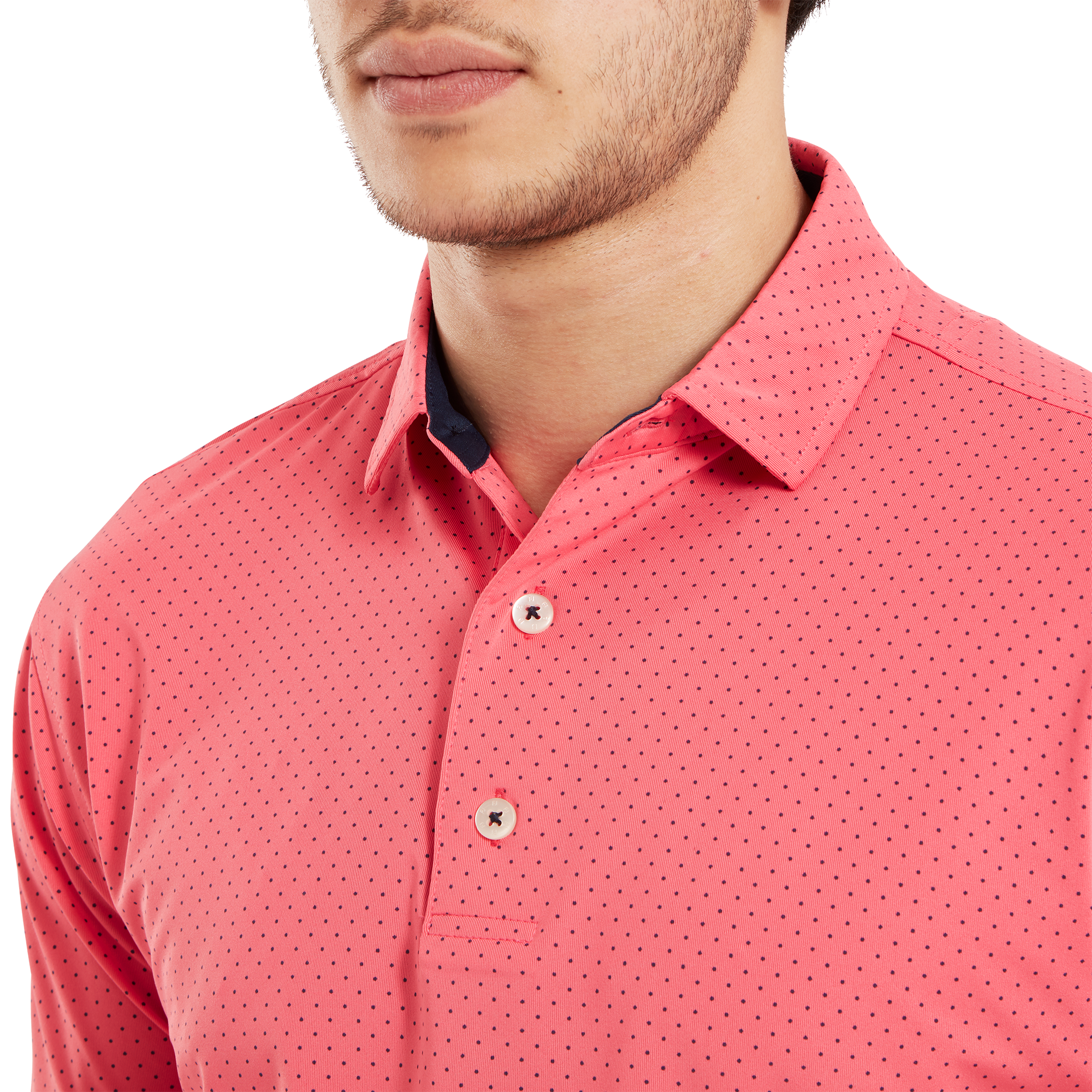 Polo flexible imprim&eacute; points en fil d'Ecosse