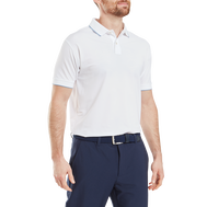 Polo piqué uni avec rayure sur le col