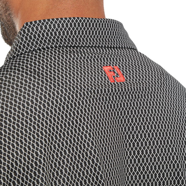 Polo en fil d'Ecosse imprimé grillage