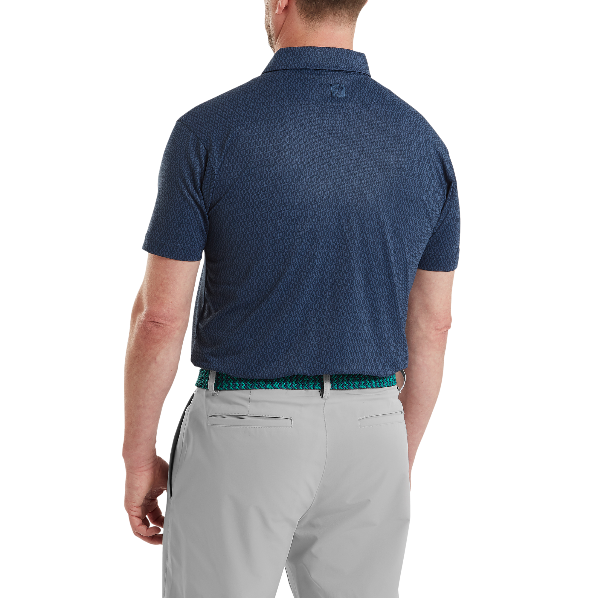 Polo piqu&eacute; &agrave; motifs g&eacute;om&eacute;triques modernistes