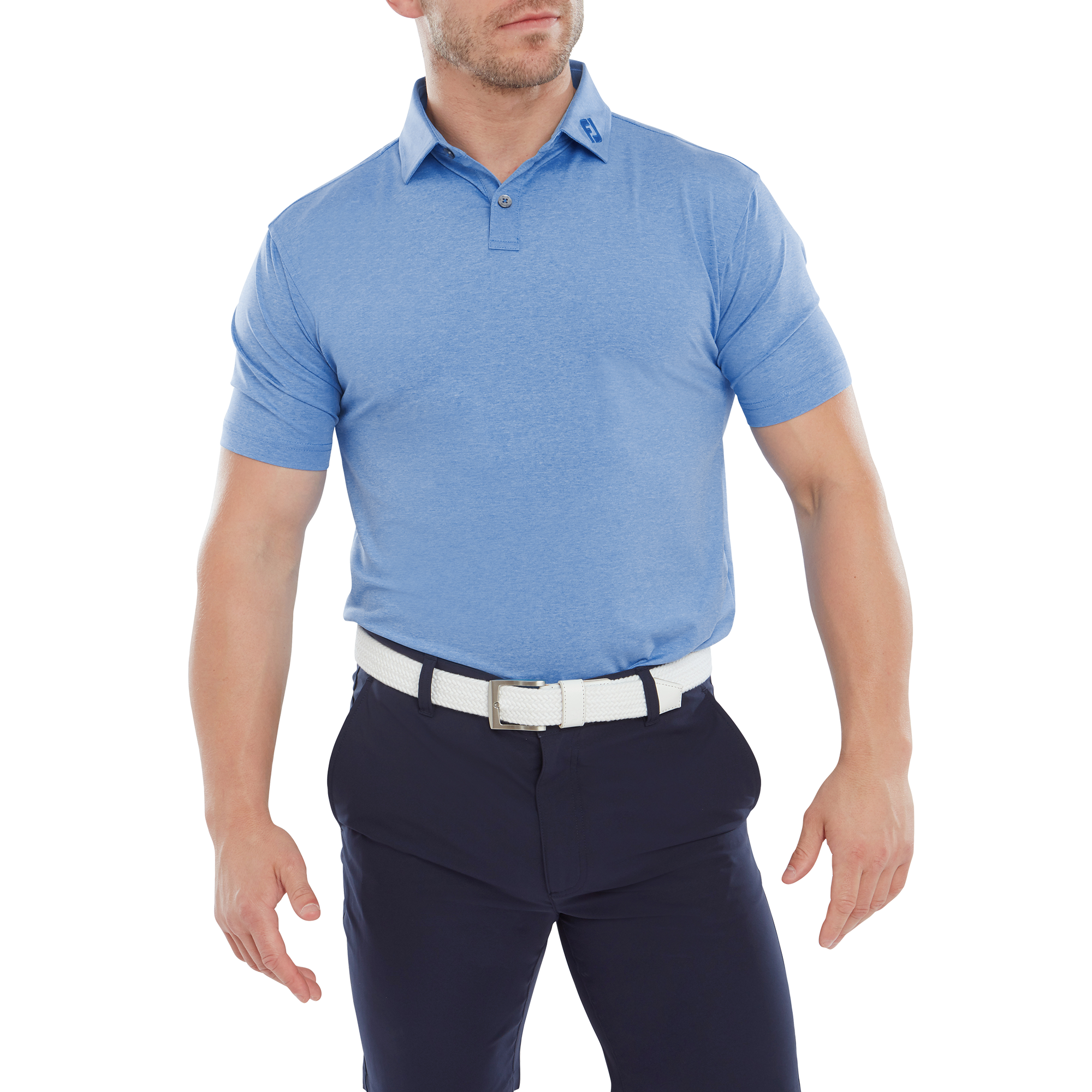 Polo chin&eacute; uni en fil d'Ecosse