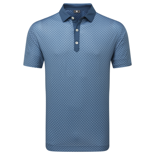 Polo en fil d'Ecosse imprim&eacute; damier