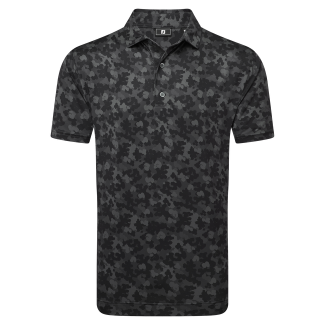 Polo en fil d'Ecosse imprimé camouflage