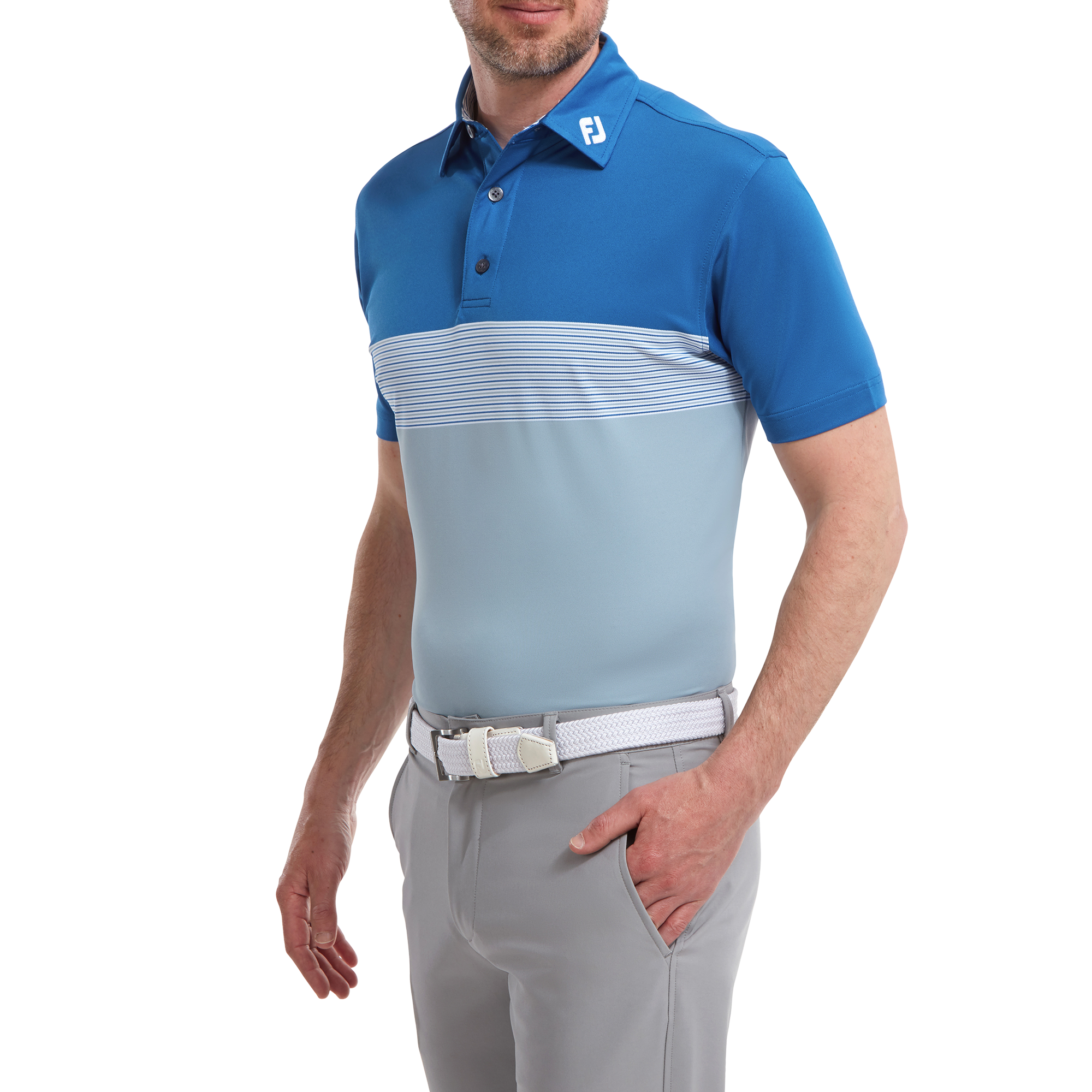 Polo Piqu&eacute; avec blocs de couleurs