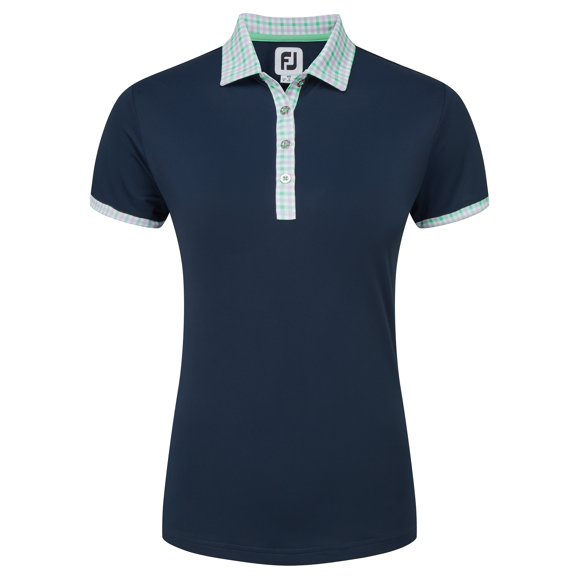 Polo piqu&eacute; avec encolure Vichy