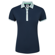 Polo piqué avec encolure Vichy