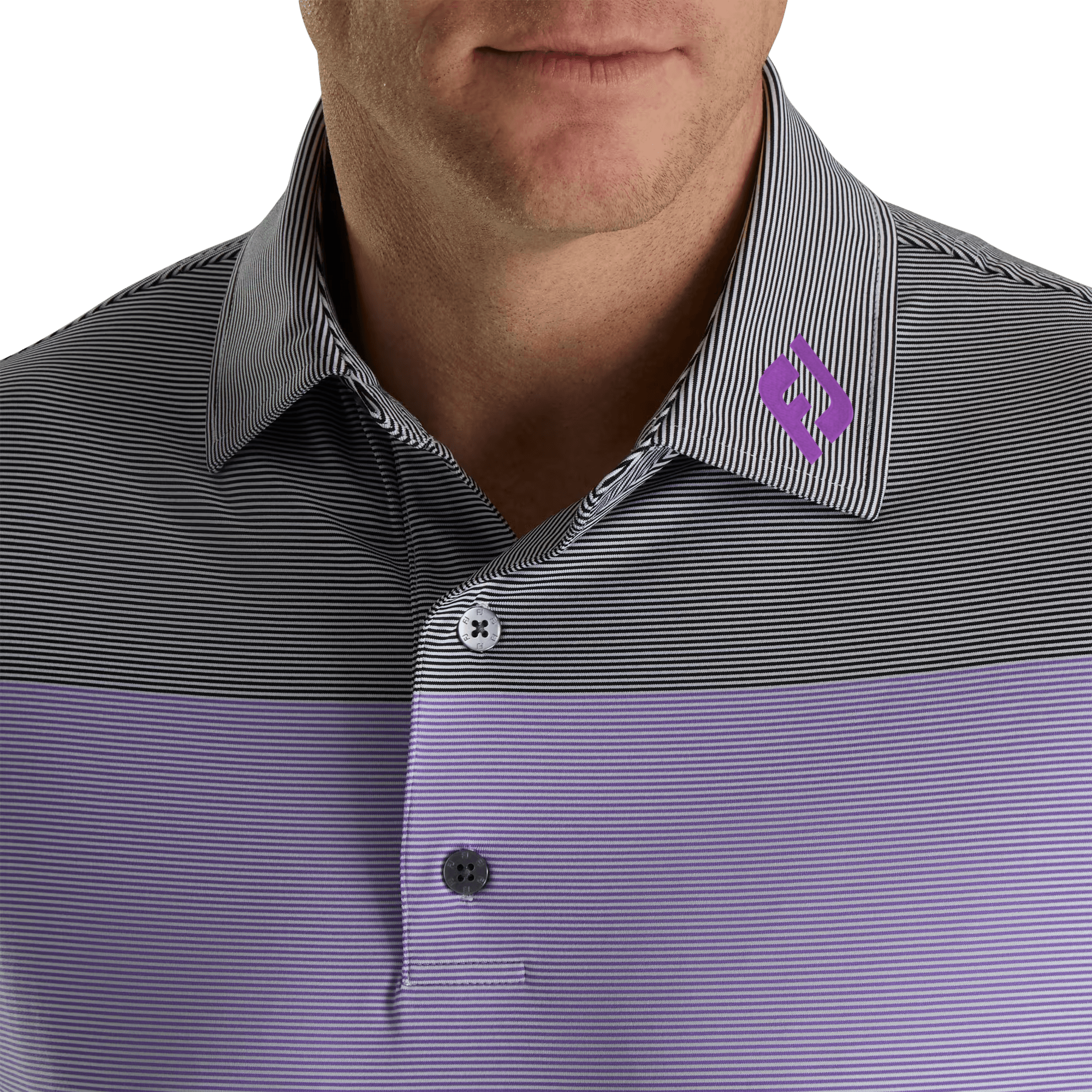 Polo ray&eacute; avec blocs de couleurs