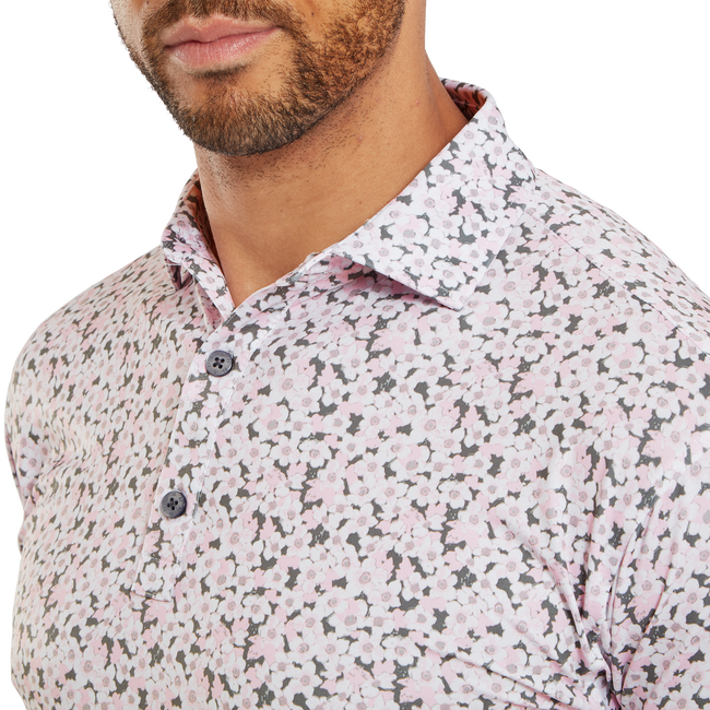 Polo en fil d'Ecosse imprimé Primevère