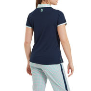 Polo piqué avec encolure Vichy