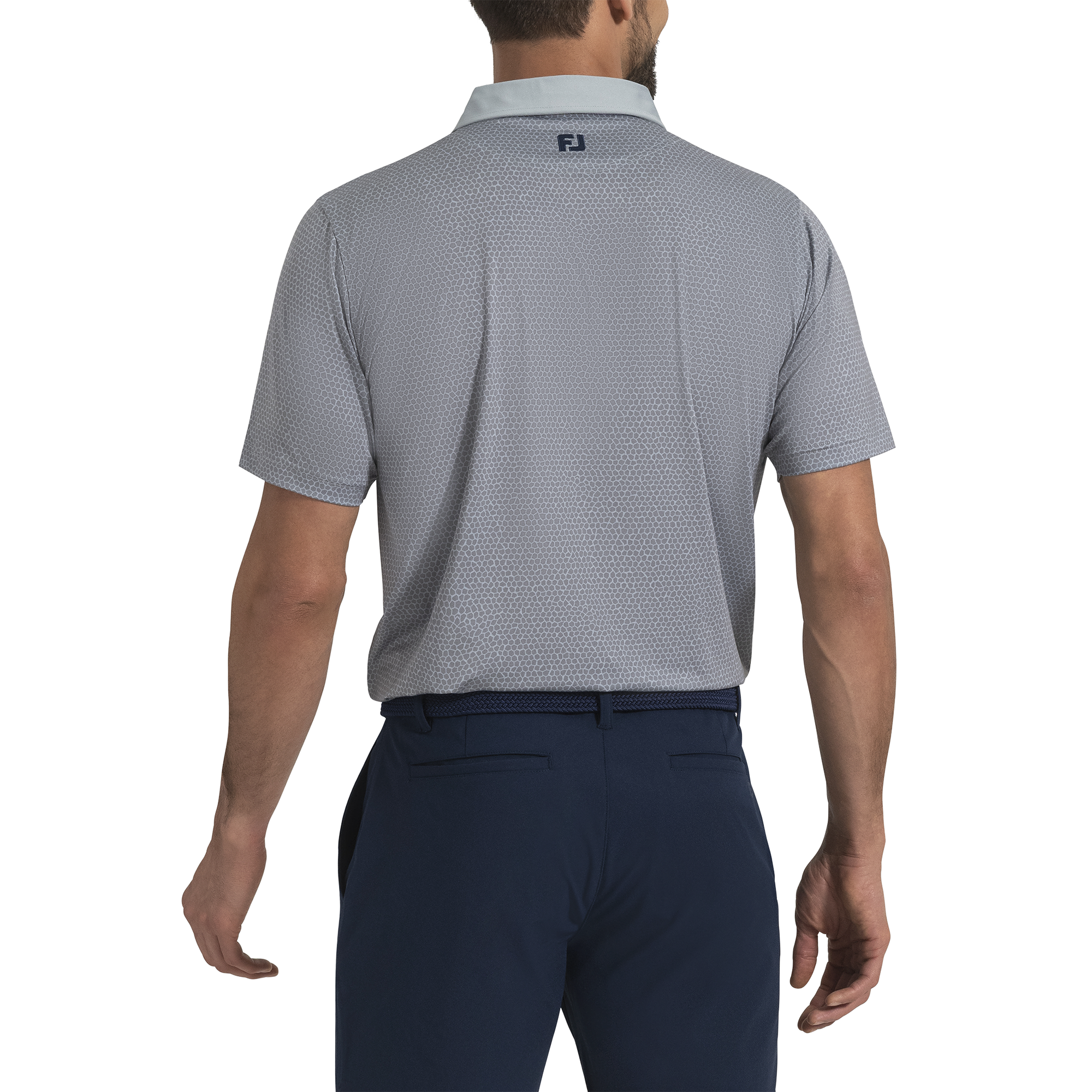 Polo en fil d'Ecosse imprim&eacute; Rock