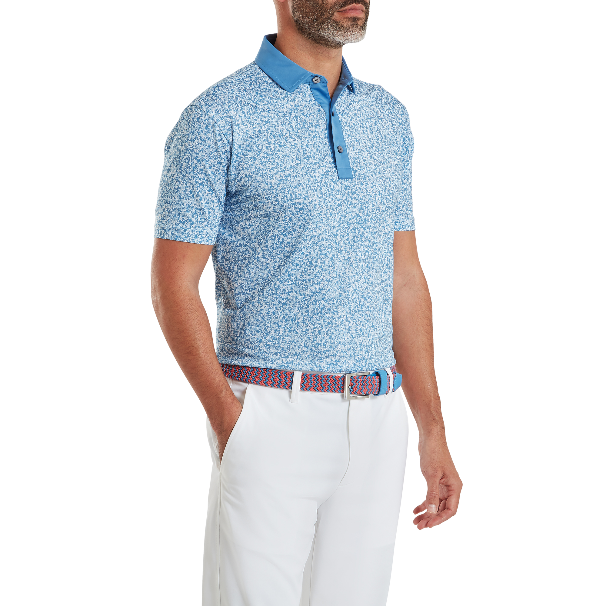 Polo en fil d'Ecosse imprim&eacute; camouflage &eacute;pur&eacute;