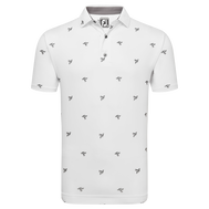 Polo en fil d'Ecosse imprimé Chardons