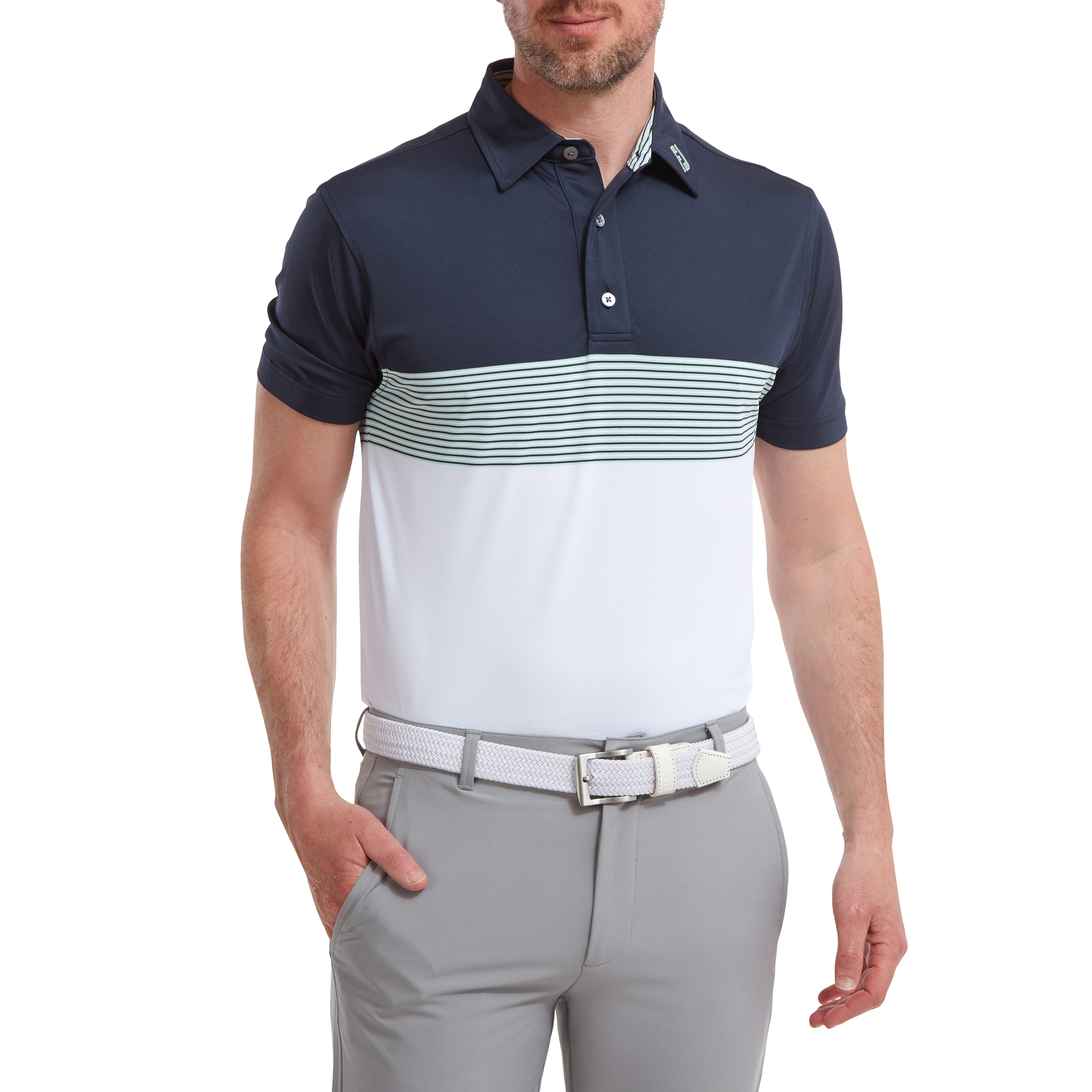 Polo Piqu&eacute; avec blocs de couleurs