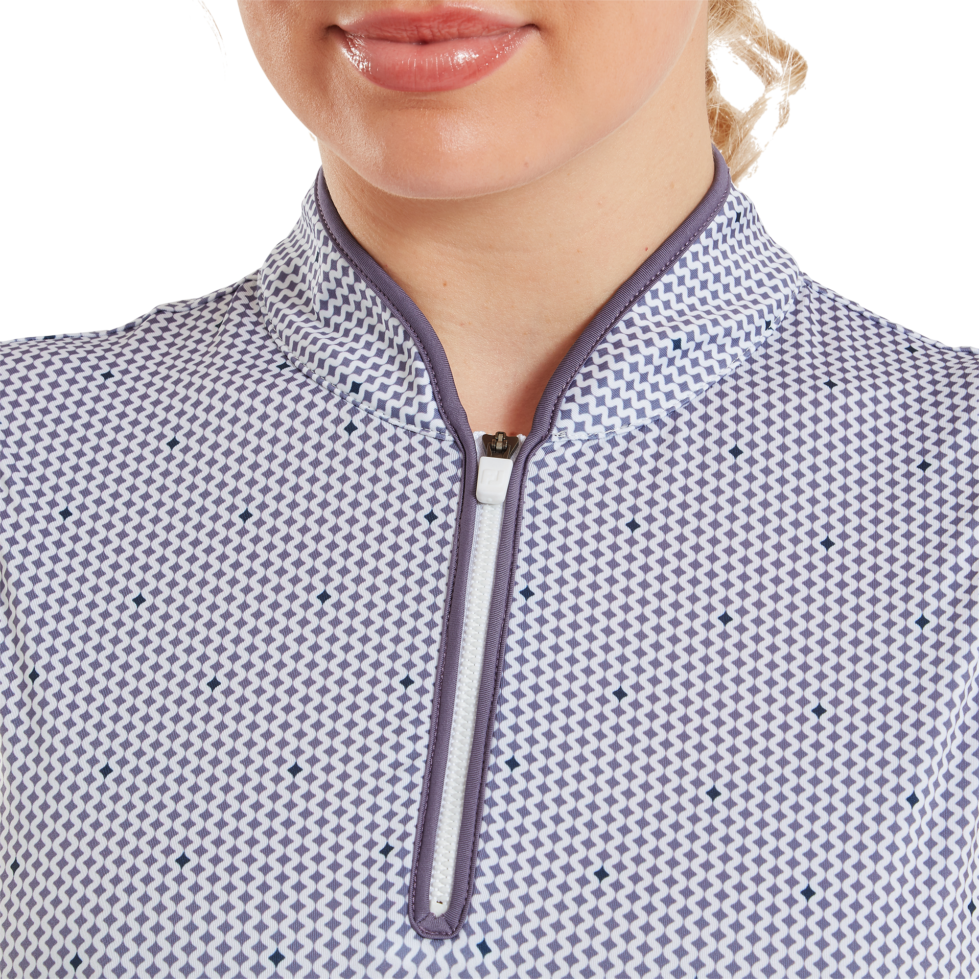 Polo sans manche zipp&eacute; imprim&eacute;