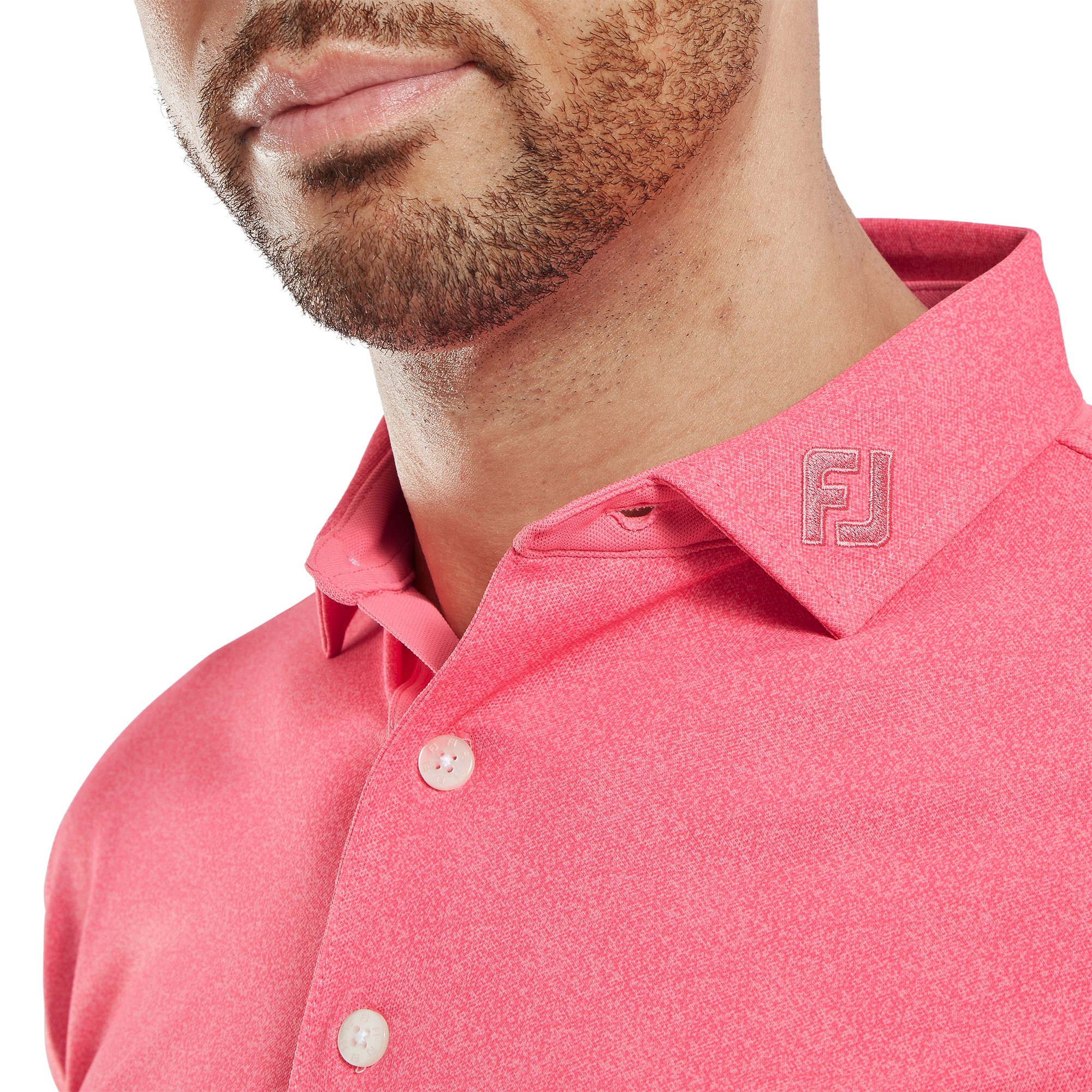 Polo en fil d'Ecosse impression mouchet&eacute;e