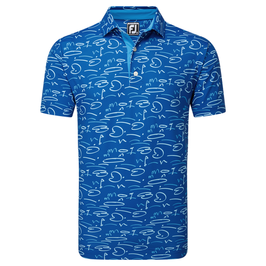 Polo piqu&eacute; imprim&eacute; Parcours de Golf dessin&eacute;