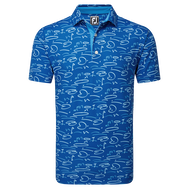 Polo piqué imprimé Parcours de Golf dessiné