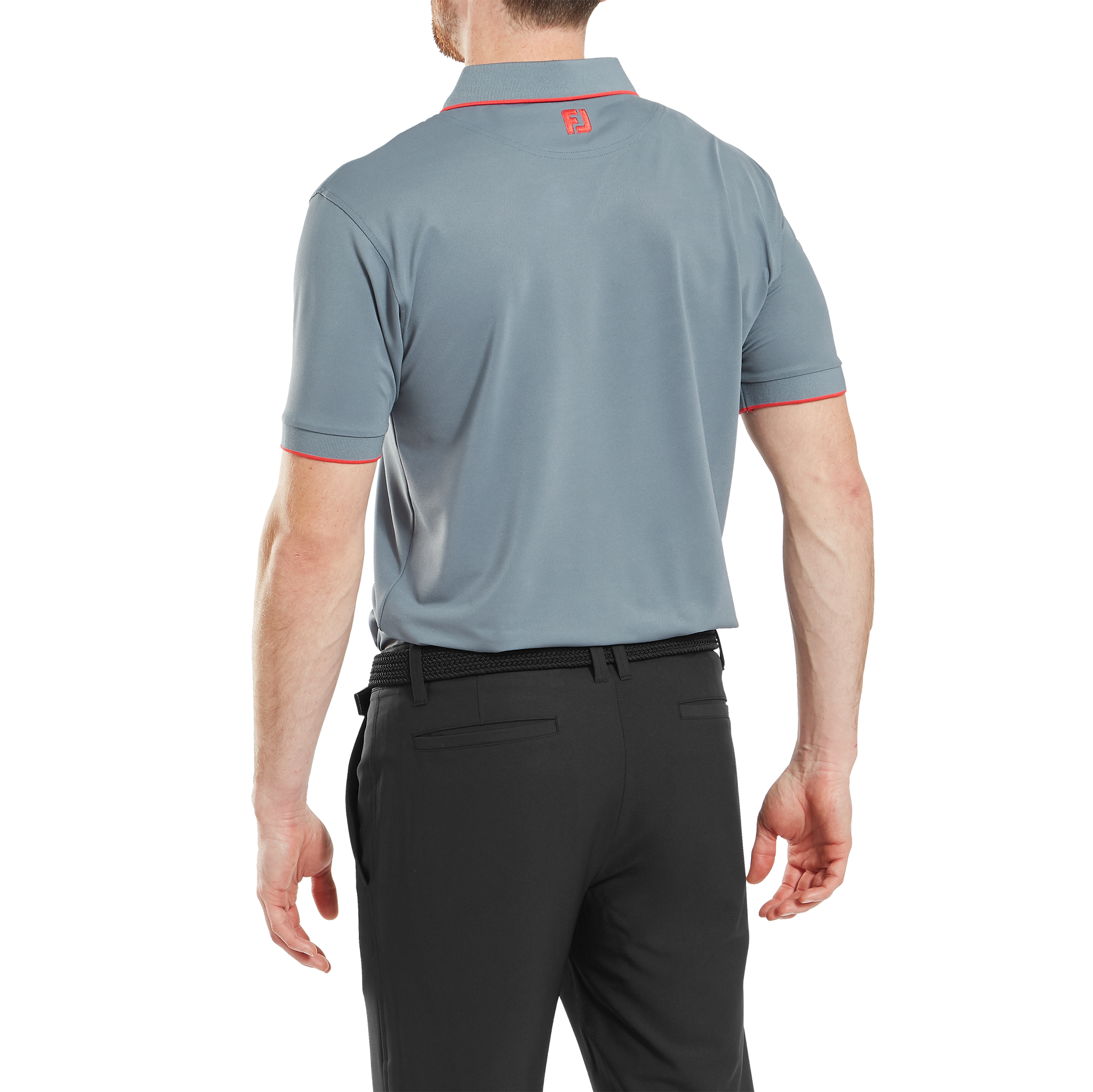 Polo piqu&eacute; uni avec rayure sur le col