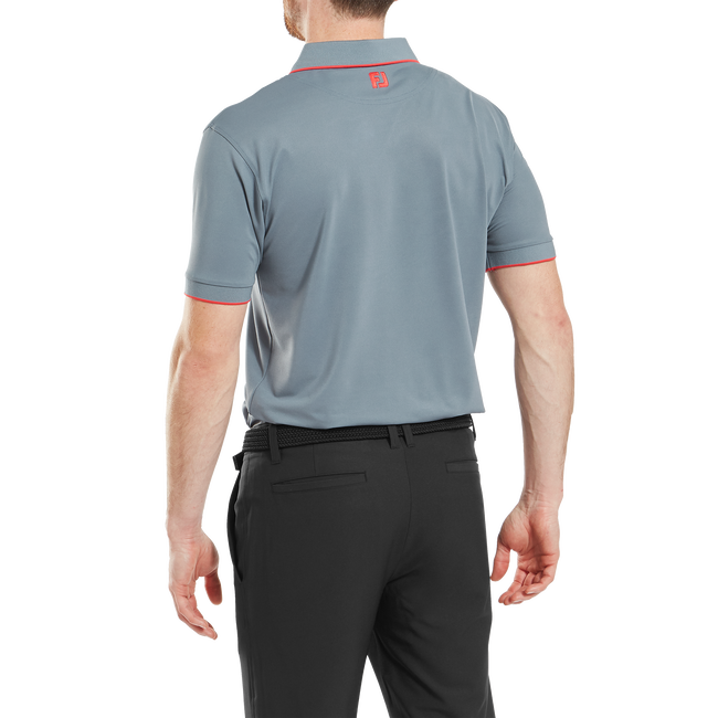 Polo piqué uni avec rayure sur le col