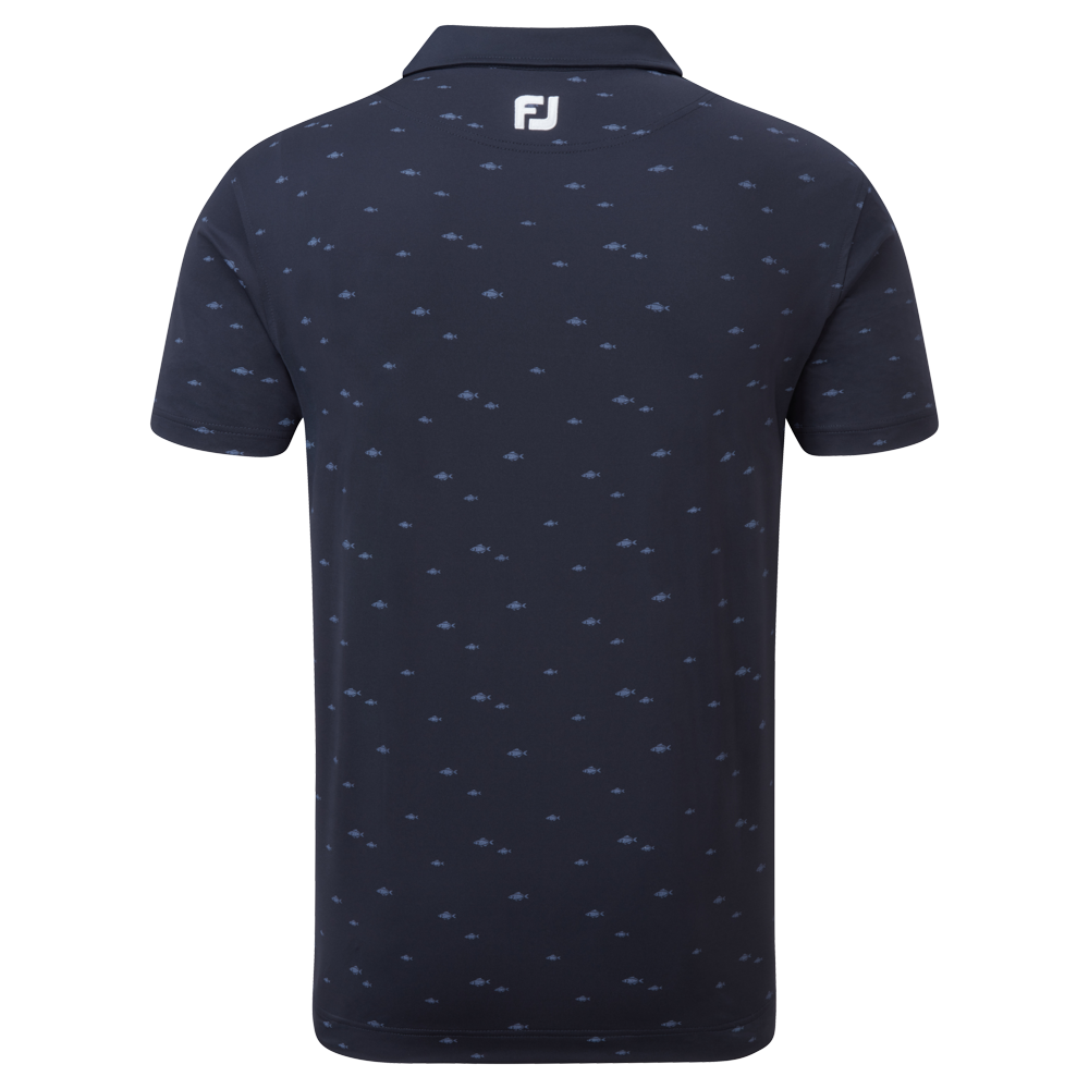 Polo en Fil d'Ecosse imprim&eacute;s poissons