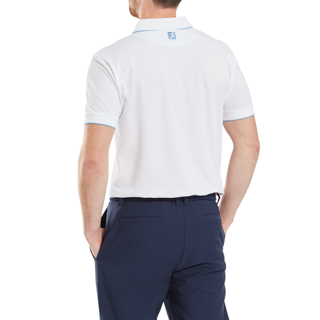 Polo piqué uni avec rayure sur le col